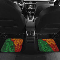 Papua New Guinea East Sepik Province Car Mats Tribal Crocodile Birds of Paradise Melanesian Tattoo LT03 Set 2pcs - Back Green - Polynesian Pride