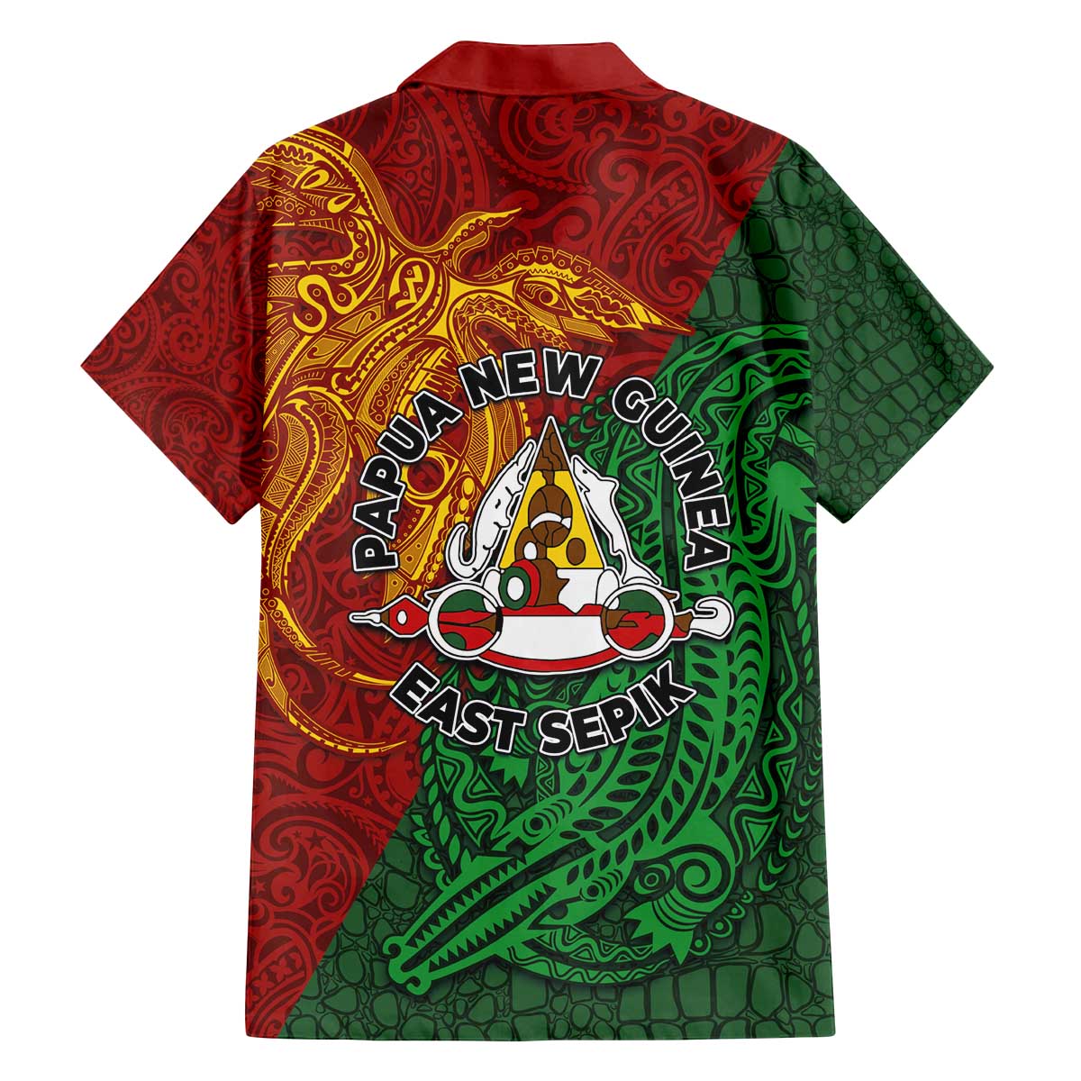 Papua New Guinea East Sepik Province Family Matching Off The Shoulder Long Sleeve Dress and Hawaiian Shirt Tribal Crocodile Birds of Paradise Melanesian Tattoo LT03 - Polynesian Pride