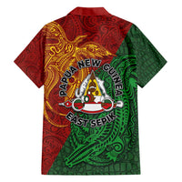 Papua New Guinea East Sepik Province Family Matching Short Sleeve Bodycon Dress and Hawaiian Shirt Tribal Crocodile Birds of Paradise Melanesian Tattoo LT03 - Polynesian Pride