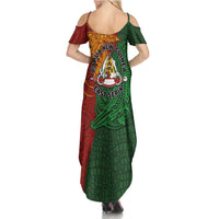 Papua New Guinea East Sepik Province Family Matching Summer Maxi Dress and Hawaiian Shirt Tribal Crocodile Birds of Paradise Melanesian Tattoo LT03 - Polynesian Pride