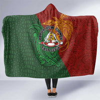 Papua New Guinea East Sepik Province Hooded Blanket Tribal Crocodile Birds of Paradise Melanesian Tattoo LT03 One Size Green - Polynesian Pride
