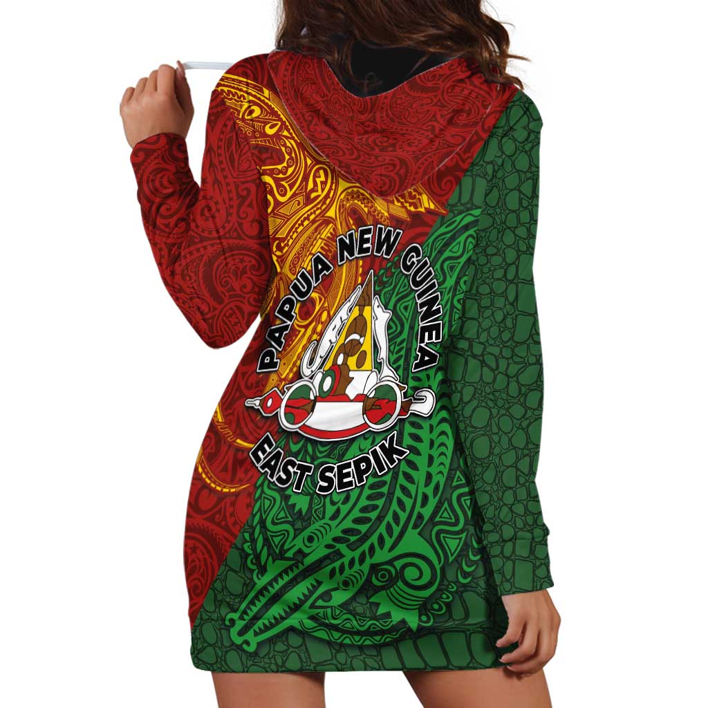 Papua New Guinea East Sepik Province Hoodie Dress Tribal Crocodile Birds of Paradise Melanesian Tattoo LT03 - Polynesian Pride