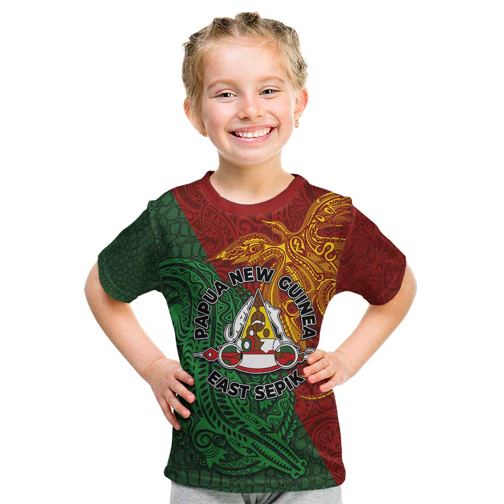 Papua New Guinea East Sepik Province Kid T Shirt Tribal Crocodile Birds of Paradise Melanesian Tattoo
