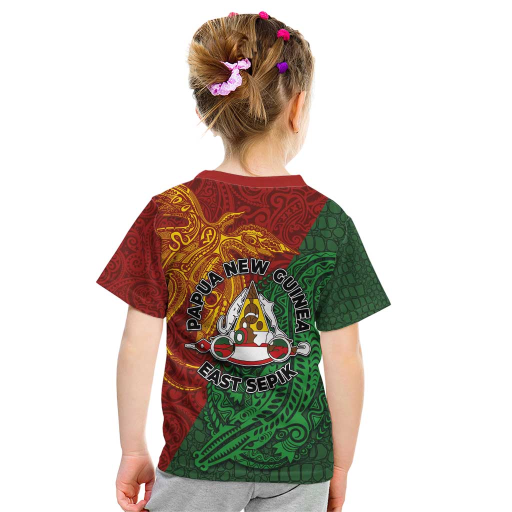 Papua New Guinea East Sepik Province Kid T Shirt Tribal Crocodile Birds of Paradise Melanesian Tattoo LT03 - Polynesian Pride