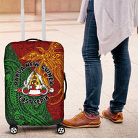 Papua New Guinea East Sepik Province Luggage Cover Tribal Crocodile Birds of Paradise Melanesian Tattoo LT03 Green - Polynesian Pride