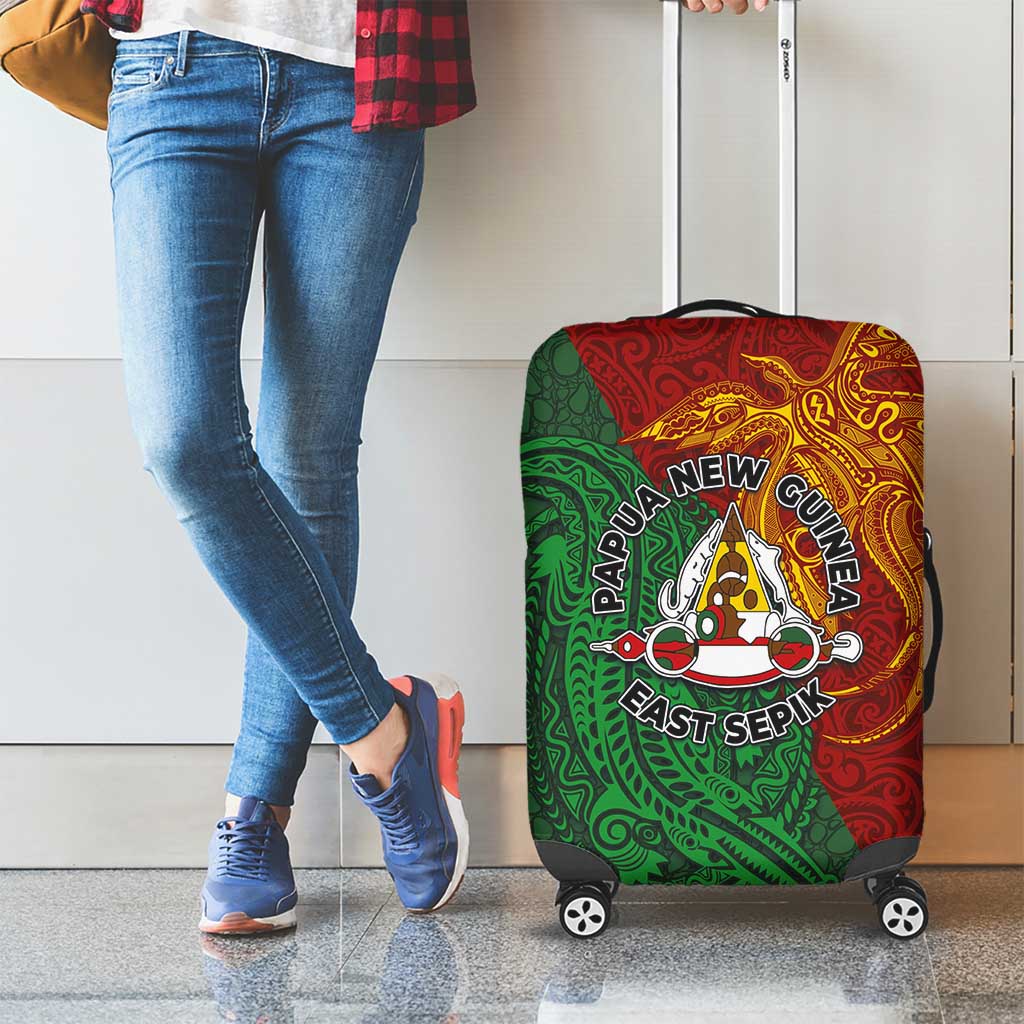 Papua New Guinea East Sepik Province Luggage Cover Tribal Crocodile Birds of Paradise Melanesian Tattoo LT03 - Polynesian Pride
