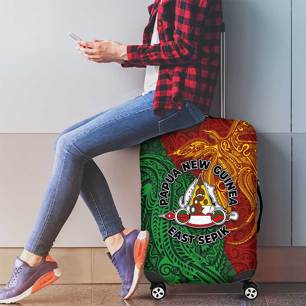 Papua New Guinea East Sepik Province Luggage Cover Tribal Crocodile Birds of Paradise Melanesian Tattoo LT03 - Polynesian Pride