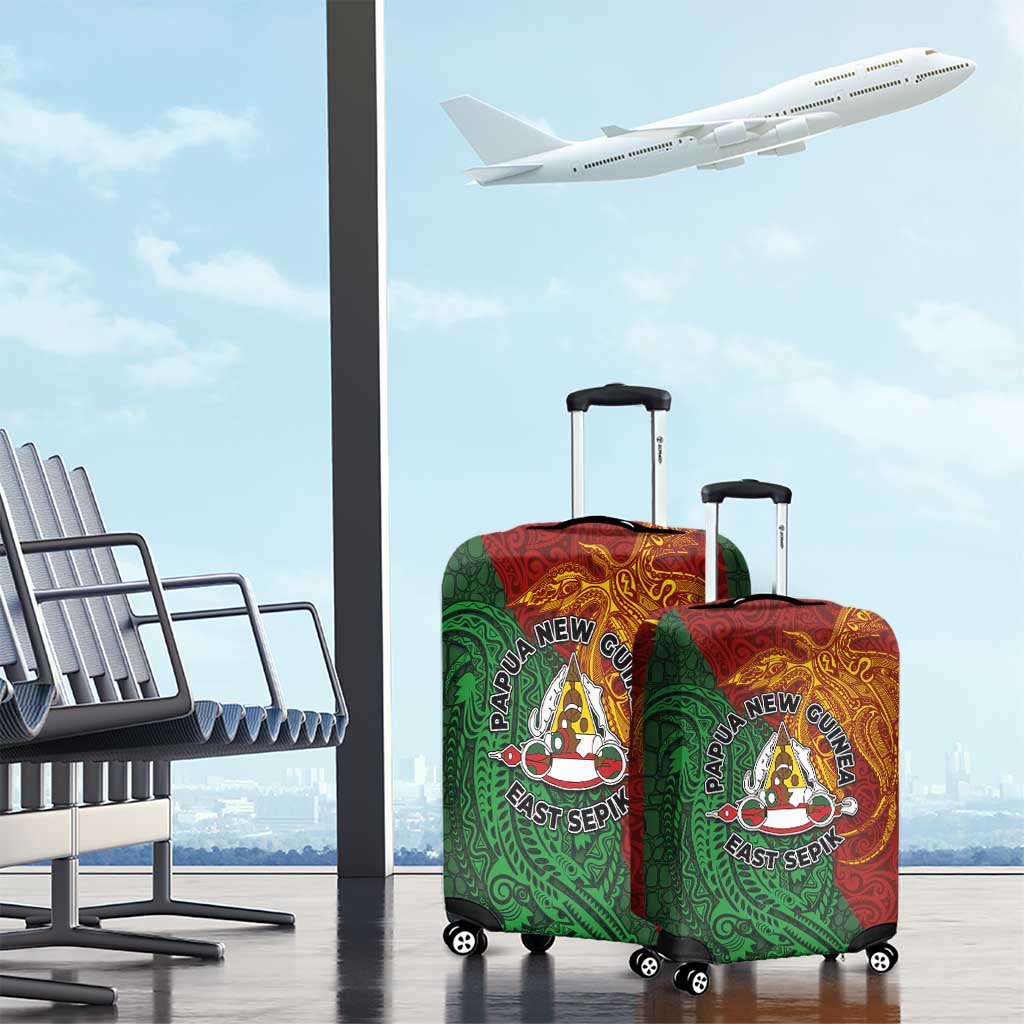 Papua New Guinea East Sepik Province Luggage Cover Tribal Crocodile Birds of Paradise Melanesian Tattoo LT03 - Polynesian Pride