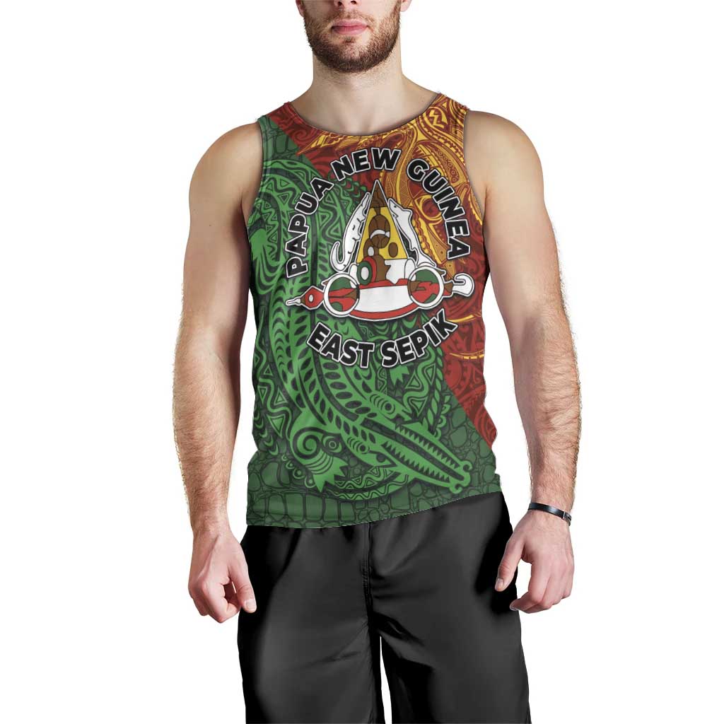 Papua New Guinea East Sepik Province Men Tank Top Tribal Crocodile Birds of Paradise Melanesian Tattoo LT03 - Polynesian Pride