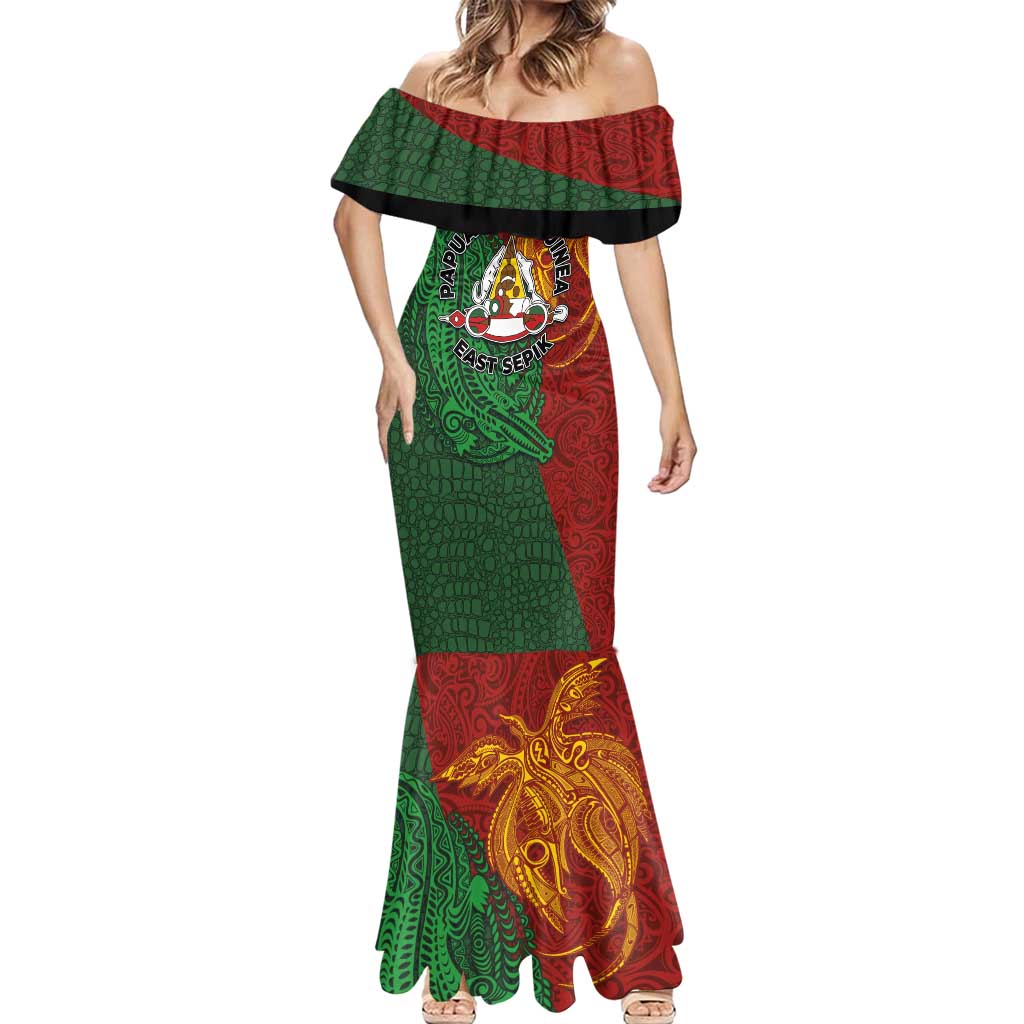 Papua New Guinea East Sepik Province Mermaid Dress Tribal Crocodile Birds of Paradise Melanesian Tattoo LT03 - Polynesian Pride