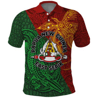 Papua New Guinea East Sepik Province Polo Shirt Tribal Crocodile Birds of Paradise Melanesian Tattoo LT03 Green - Polynesian Pride