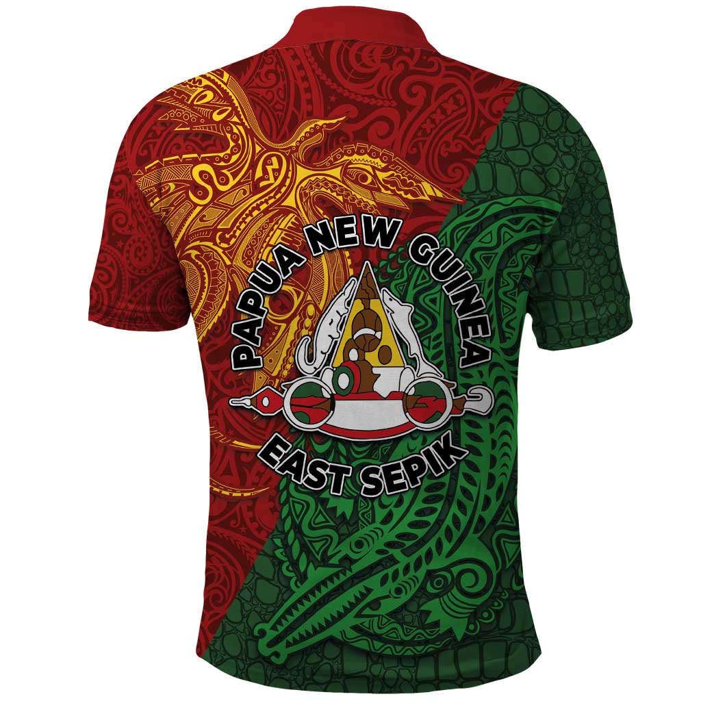 Papua New Guinea East Sepik Province Polo Shirt Tribal Crocodile Birds of Paradise Melanesian Tattoo LT03 - Polynesian Pride
