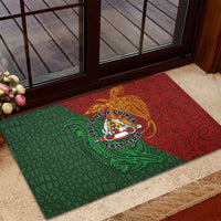 Papua New Guinea East Sepik Province Rubber Doormat Tribal Crocodile Birds of Paradise Melanesian Tattoo LT03 - Polynesian Pride