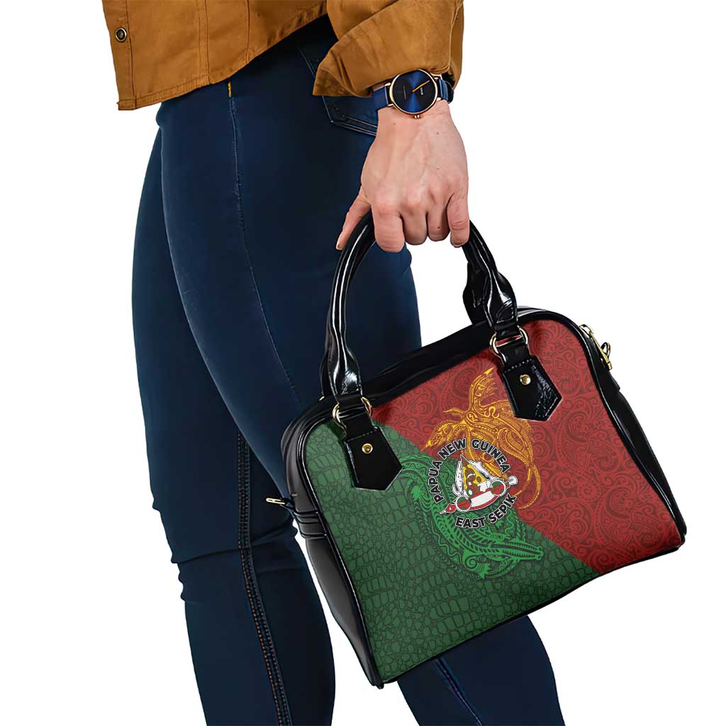Papua New Guinea East Sepik Province Shoulder Handbag Tribal Crocodile Birds of Paradise Melanesian Tattoo LT03 - Polynesian Pride