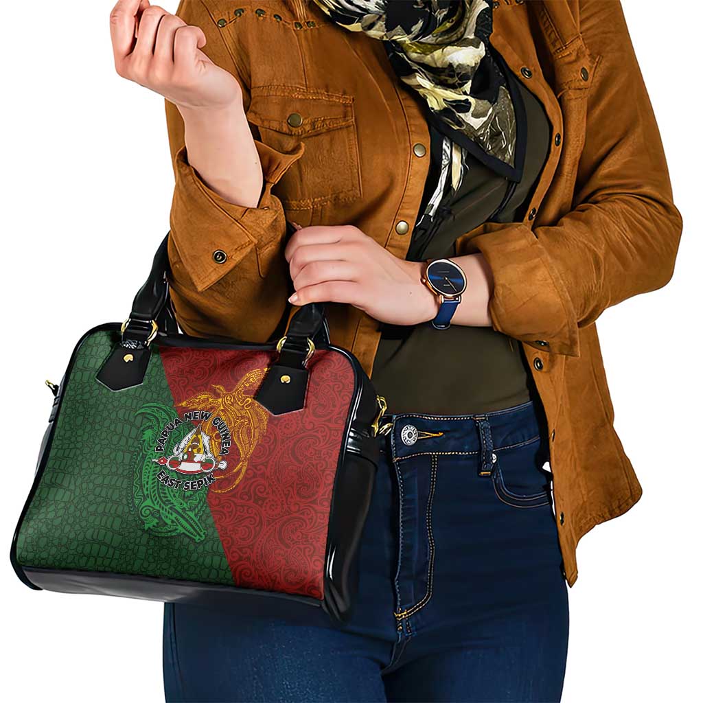 Papua New Guinea East Sepik Province Shoulder Handbag Tribal Crocodile Birds of Paradise Melanesian Tattoo LT03 - Polynesian Pride