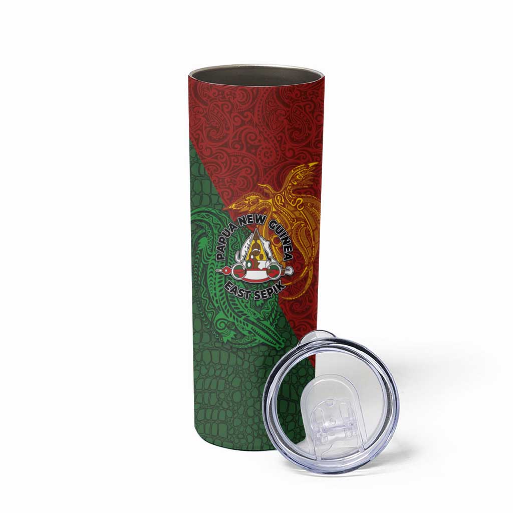 Papua New Guinea East Sepik Province Skinny Tumbler Tribal Crocodile Birds of Paradise Melanesian Tattoo LT03 - Polynesian Pride