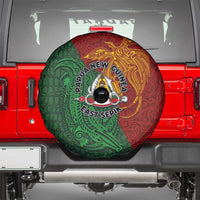Papua New Guinea East Sepik Province Spare Tire Cover Tribal Crocodile Birds of Paradise Melanesian Tattoo LT03 - Polynesian Pride