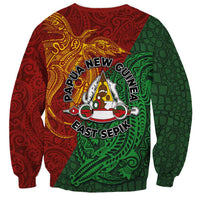 Papua New Guinea East Sepik Province Sweatshirt Tribal Crocodile Birds of Paradise Melanesian Tattoo LT03 - Polynesian Pride