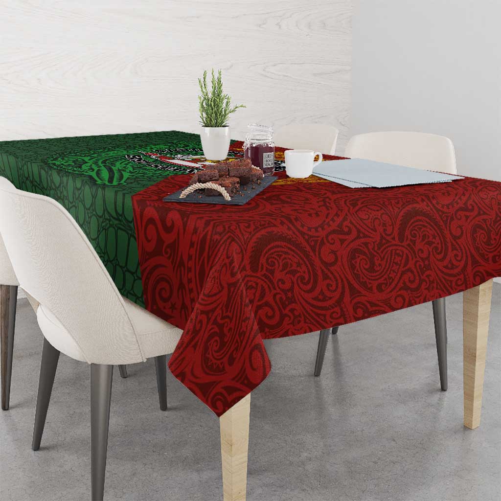 Papua New Guinea East Sepik Province Tablecloth Tribal Crocodile Birds of Paradise Melanesian Tattoo LT03 - Polynesian Pride