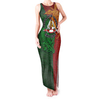 Papua New Guinea East Sepik Province Tank Maxi Dress Tribal Crocodile Birds of Paradise Melanesian Tattoo LT03 Women Green - Polynesian Pride