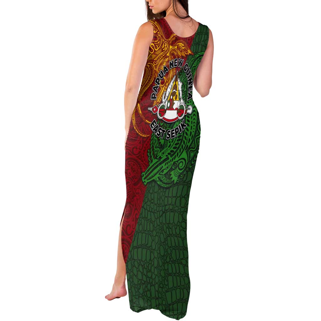 Papua New Guinea East Sepik Province Tank Maxi Dress Tribal Crocodile Birds of Paradise Melanesian Tattoo LT03 - Polynesian Pride