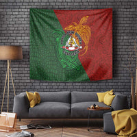 Papua New Guinea East Sepik Province Tapestry Tribal Crocodile Birds of Paradise Melanesian Tattoo LT03 Green - Polynesian Pride
