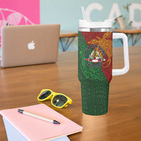 Papua New Guinea East Sepik Province Tumbler With Handle Tribal Crocodile Birds of Paradise Melanesian Tattoo LT03 - Polynesian Pride