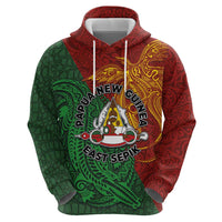 Papua New Guinea East Sepik Province Zip Hoodie Tribal Crocodile Birds of Paradise Melanesian Tattoo LT03 - Polynesian Pride