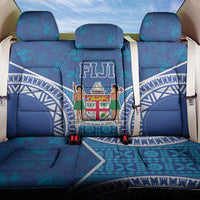 Fiji Day Back Car Seat Cover Fijian Masi Tribal Hibiscus Tattoo and Tapa Pattern LT03 One Size Blue - Polynesian Pride
