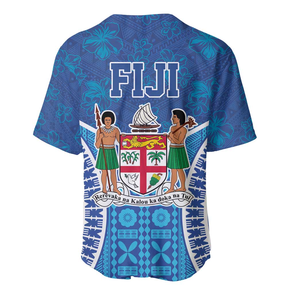 Fiji Day Baseball Jersey Fijian Masi Tribal Hibiscus Tattoo and Tapa Pattern LT03 - Polynesian Pride