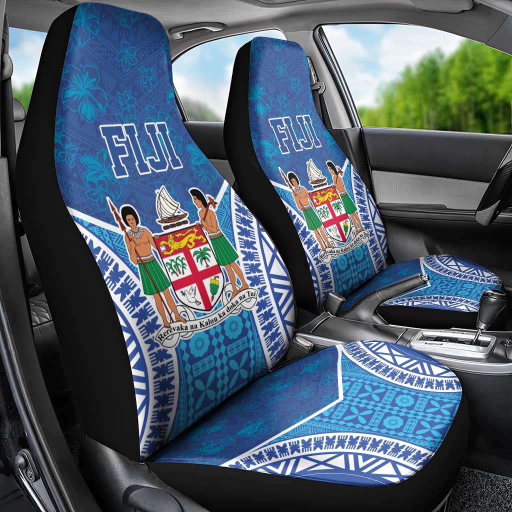 Fiji Day Car Seat Cover Fijian Masi Tribal Hibiscus Tattoo and Tapa Pattern LT03 - Polynesian Pride