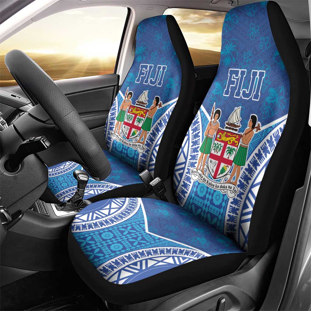 Fiji Day Car Seat Cover Fijian Masi Tribal Hibiscus Tattoo and Tapa Pattern LT03 - Polynesian Pride
