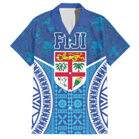 Fiji Day Hawaiian Shirt Fijian Masi Tribal Hibiscus Tattoo and Tapa Pattern LT03 Blue - Polynesian Pride