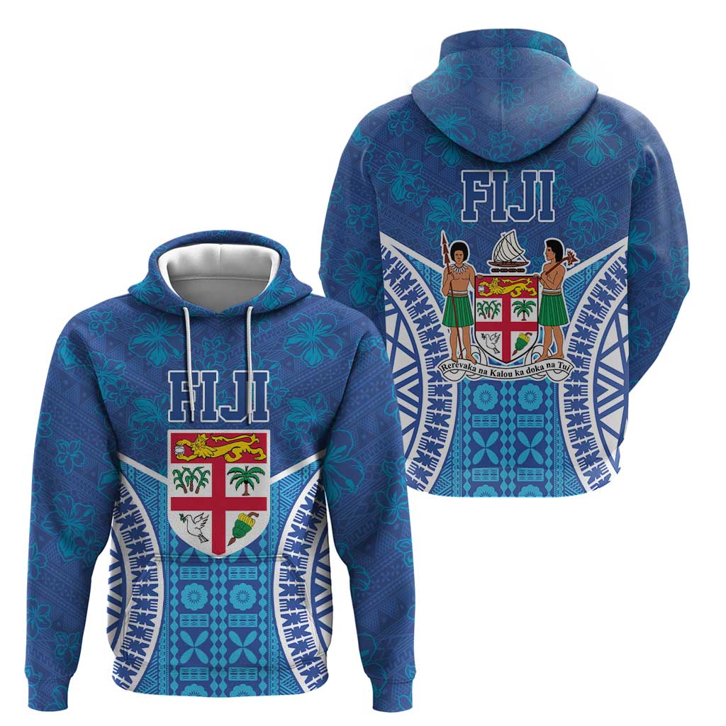 Fiji Day Hoodie Fijian Masi Tribal Hibiscus Tattoo and Tapa Pattern LT03 - Polynesian Pride