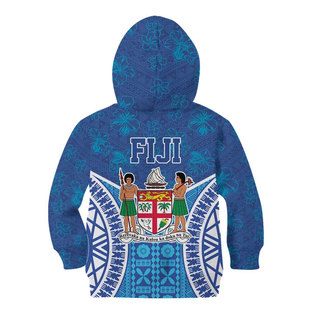 Fiji Day Kid Hoodie Fijian Masi Tribal Hibiscus Tattoo and Tapa Pattern LT03 - Polynesian Pride