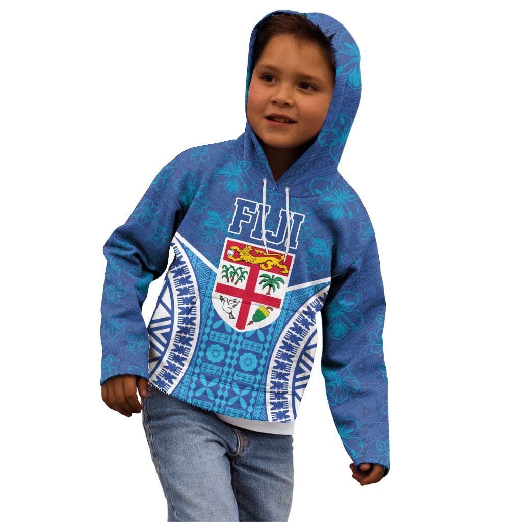 Fiji Day Kid Hoodie Fijian Masi Tribal Hibiscus Tattoo and Tapa Pattern LT03 - Polynesian Pride