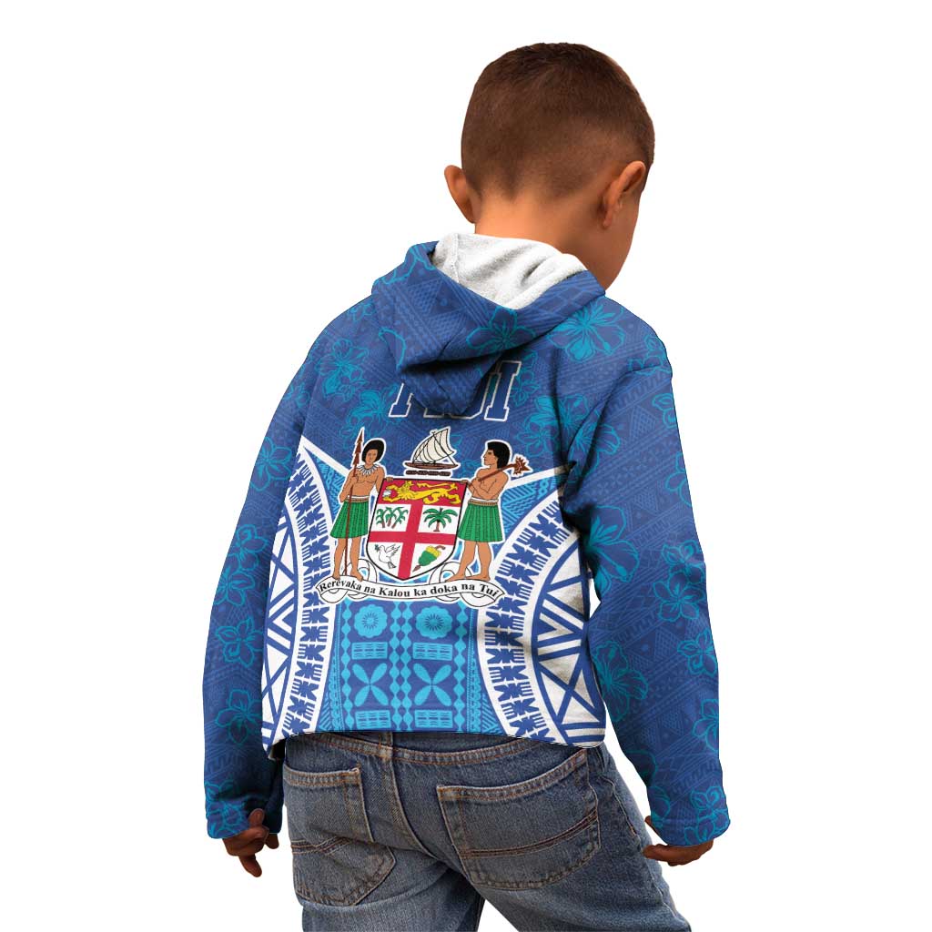 Fiji Day Kid Hoodie Fijian Masi Tribal Hibiscus Tattoo and Tapa Pattern LT03 - Polynesian Pride