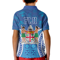 Fiji Day Kid Polo Shirt Fijian Masi Tribal Hibiscus Tattoo and Tapa Pattern LT03 - Polynesian Pride