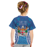 Fiji Day Kid T Shirt Fijian Masi Tribal Hibiscus Tattoo and Tapa Pattern LT03 - Polynesian Pride