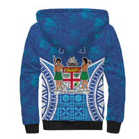 Fiji Day Sherpa Hoodie Fijian Masi Tribal Hibiscus Tattoo and Tapa Pattern LT03 - Polynesian Pride