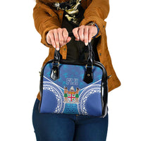 Fiji Day Shoulder Handbag Fijian Masi Tribal Hibiscus Tattoo and Tapa Pattern