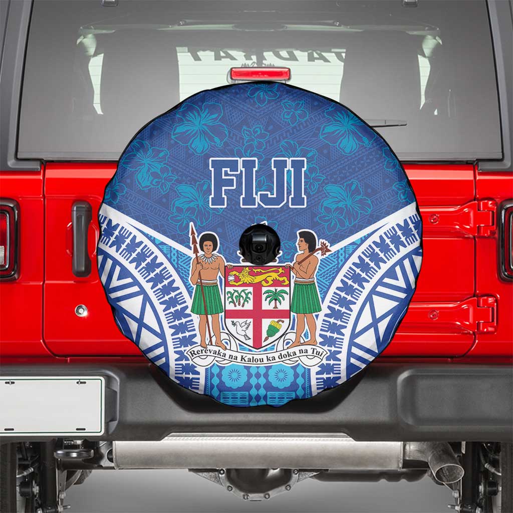 Fiji Day Spare Tire Cover Fijian Masi Tribal Hibiscus Tattoo and Tapa Pattern LT03 - Polynesian Pride