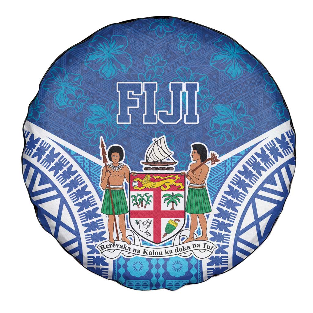 Fiji Day Spare Tire Cover Fijian Masi Tribal Hibiscus Tattoo and Tapa Pattern LT03 - Polynesian Pride