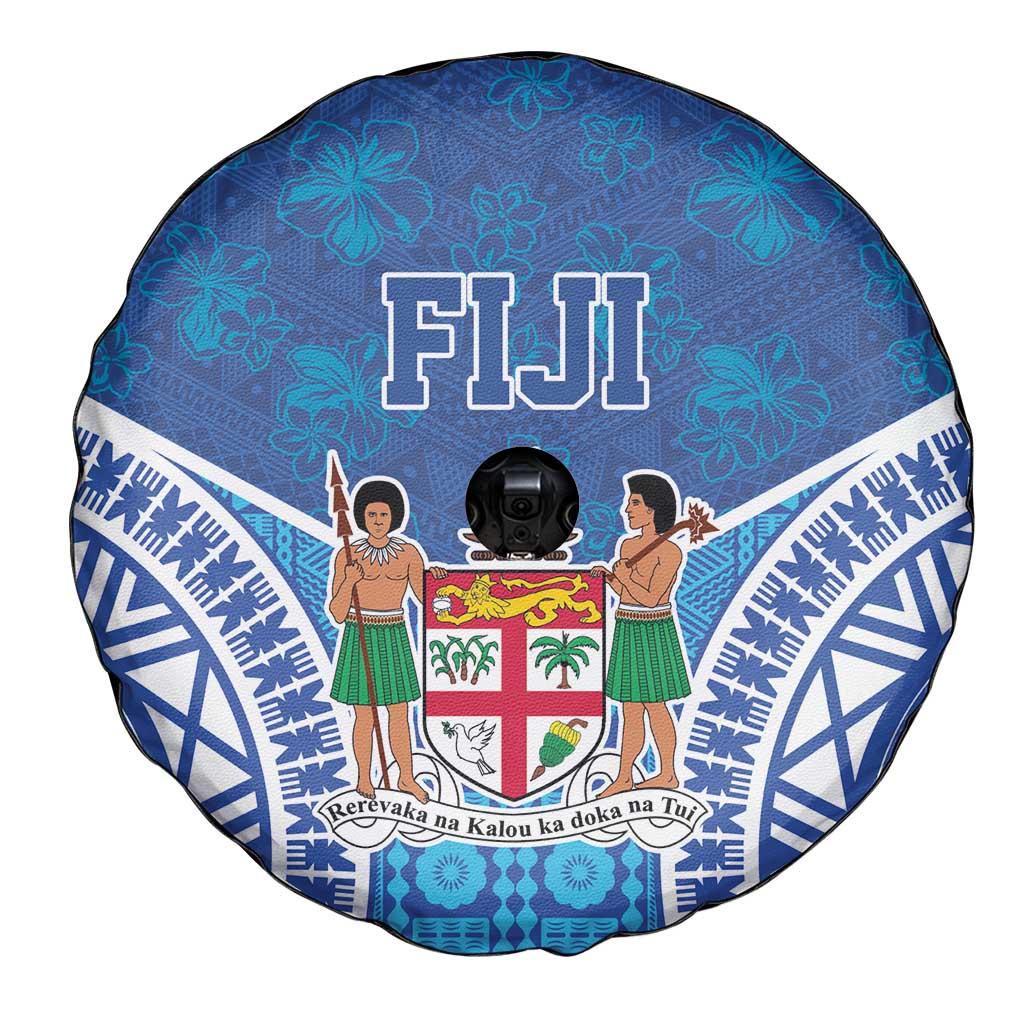 Fiji Day Spare Tire Cover Fijian Masi Tribal Hibiscus Tattoo and Tapa Pattern LT03 - Polynesian Pride