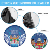Fiji Day Spare Tire Cover Fijian Masi Tribal Hibiscus Tattoo and Tapa Pattern LT03 - Polynesian Pride