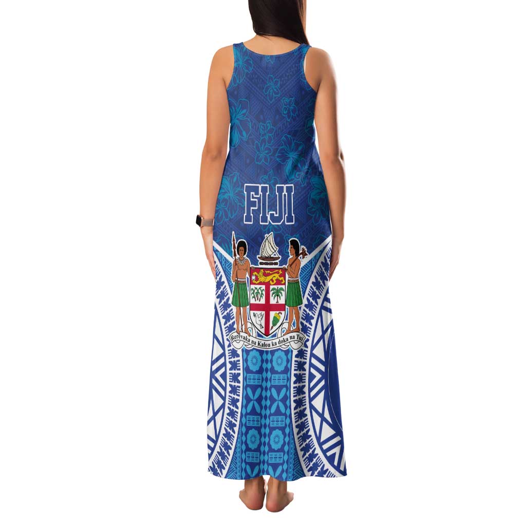 Fiji Day Tank Maxi Dress Fijian Masi Tribal Hibiscus Tattoo and Tapa Pattern LT03 - Polynesian Pride