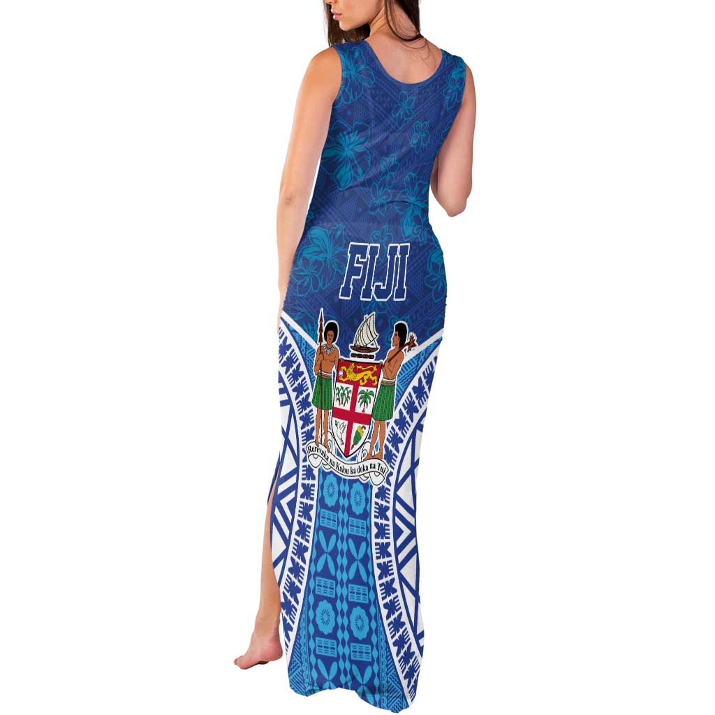 Fiji Day Tank Maxi Dress Fijian Masi Tribal Hibiscus Tattoo and Tapa Pattern LT03 - Polynesian Pride