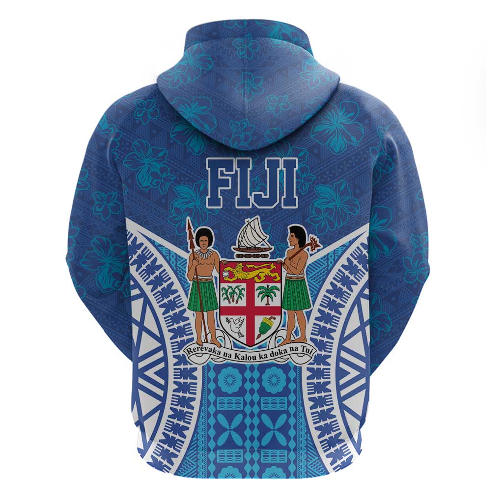 Fiji Day Zip Hoodie Fijian Masi Tribal Hibiscus Tattoo and Tapa Pattern LT03 - Polynesian Pride