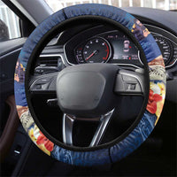 Polynesian Scuba Diving Steering Wheel Cover Honu with Hibiscus and Plumeria Flower and Tapa Tribal Pattern LT03 - Polynesian Pride