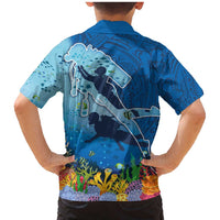 Polynesian Scuba Diving Family Matching Mermaid Dress and Hawaiian Shirt Beauty Corals with Underwater and Polynesian Pattern LT03 - Polynesian Pride